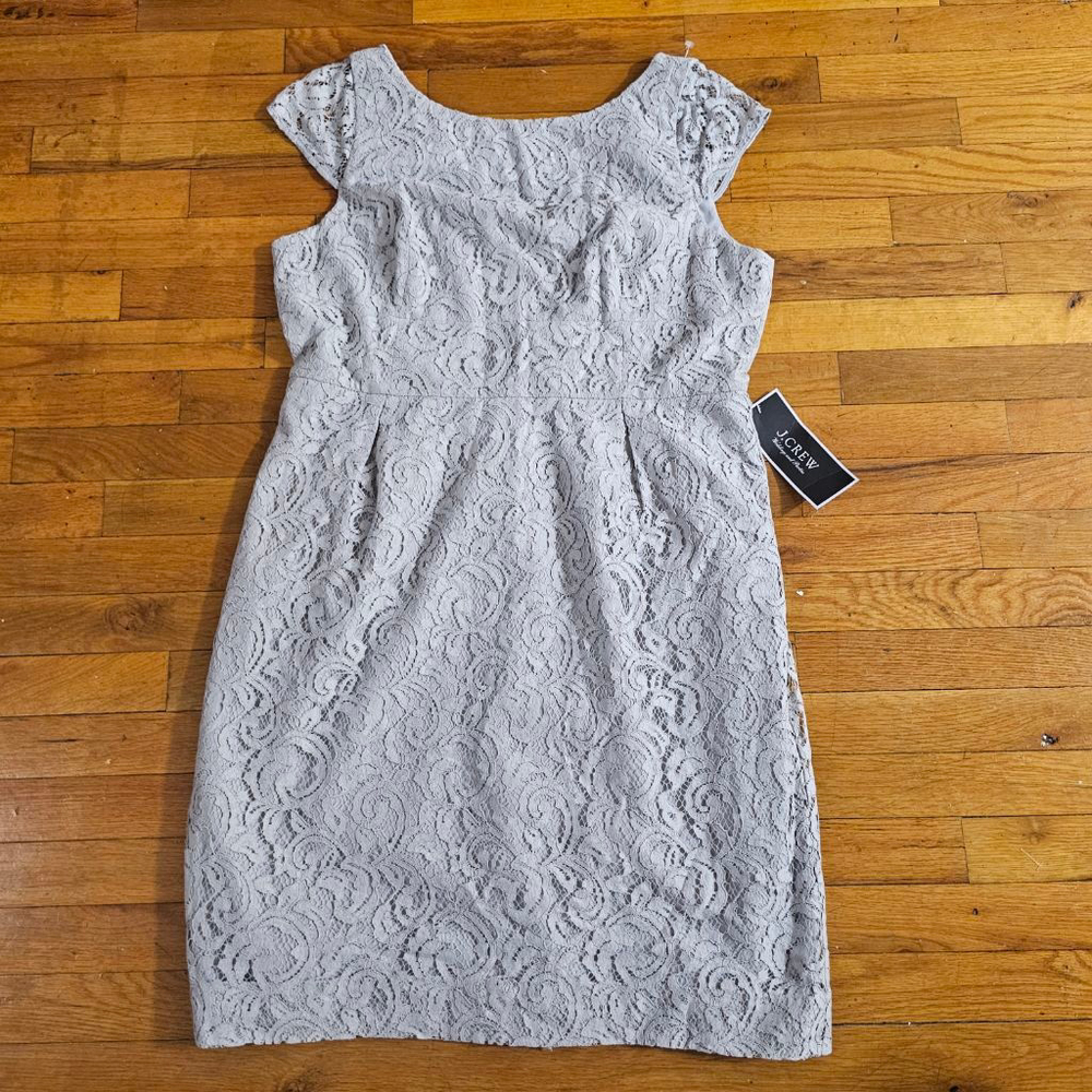 J Crew Gray Lace A Line Dress Plus Size 18
